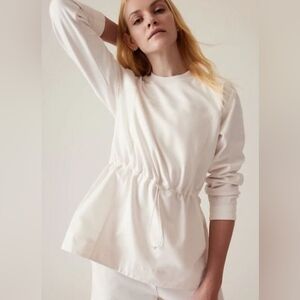 ATHLETA TRIUMPH WHITE HYBRID CREWNECK